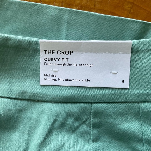 NEW Ann Taylor Crop Pants Womens Green Cotton Twill Slacks Chino Capri - Picture 4 of 7